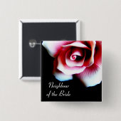 花嫁のピンクのバラI.Dの隣人。 ボタン 缶バッジ (正面&裏面)