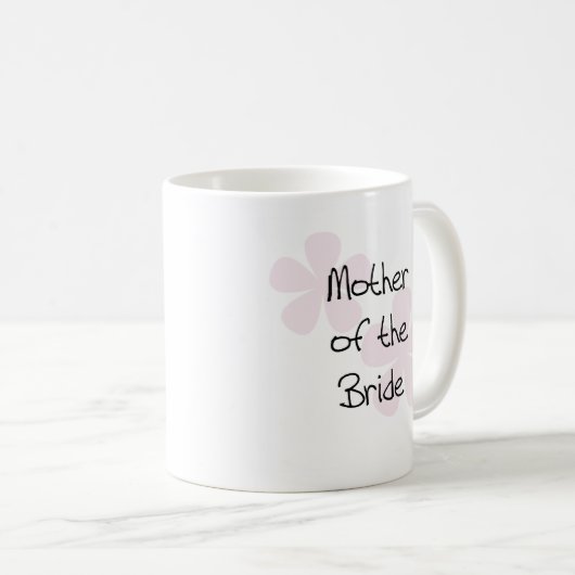 花嫁のピンクのパステル調の花の母 コーヒーマグカップ (正面右)