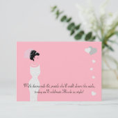 花嫁のピンクのブライズシャワー・パーティーの招待状 招待状 (スタンド正面)