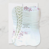 花嫁のピンクの花結婚は 招待状 (裏面)