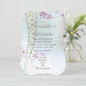 花嫁のピンクの花結婚は 招待状 (スタンド正面)