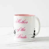 花嫁のピンクの黒の母 ツートーンマグカップ (正面右)