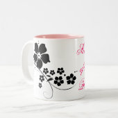 花嫁のピンクの黒の母 ツートーンマグカップ (正面左)