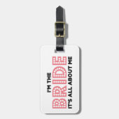 花嫁のピンク ラゲッジタグ (正面縦)