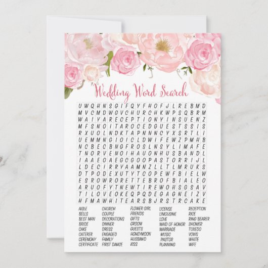 花嫁のフラワーパーティー ワードサーチゲーム (正面)