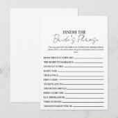 花嫁のフレーズを完成させよう - センテンスゲームカード 招待状 (正面/裏面)