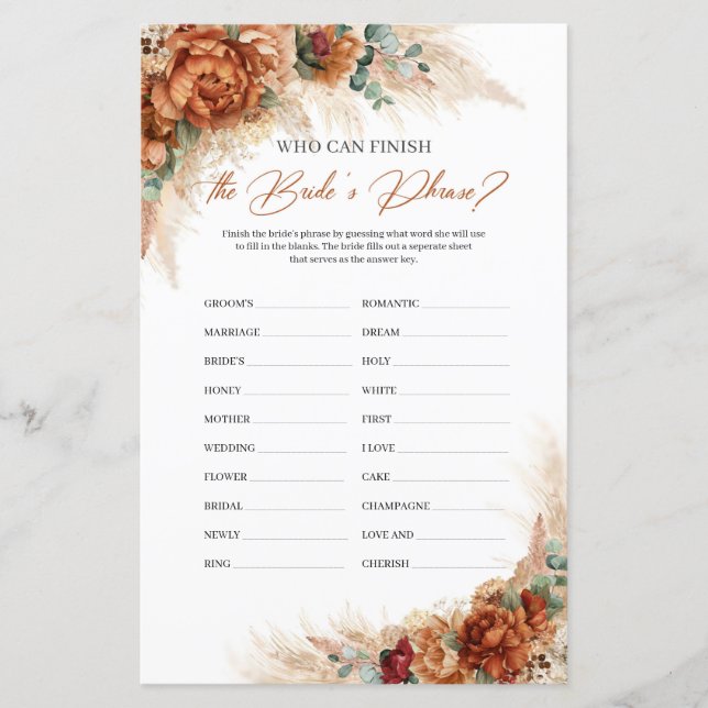 花嫁のフレーズを終えることができるボホテラコッタ (正面)