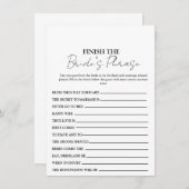 花嫁のフレーズを終える,センテンスゲームカード 招待状 (正面/裏面)