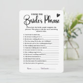 花嫁のフレーズブライダルシャワーゲームを終了 招待状 (スタンド正面)