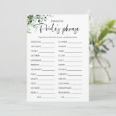 花嫁のフレーズブライダルシャワーゲームを終了 招待状 (スタンド正面)