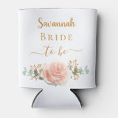 花嫁のブッシュ ローズゴールド フラワーリュカデナス 緑の葉 缶クーラー (正面)