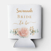 花嫁のブッシュ ローズゴールド フラワーリュカデナス 緑の葉 缶クーラー (裏面)