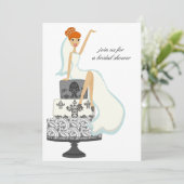 花嫁のブライズシャワー招待状 {赤毛の花嫁} 招待状 (スタンド正面)