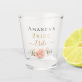 花嫁のブライズパーティー ローズゴールド フラワー ブライド トライブ パーティー ショットグラス (正面)
