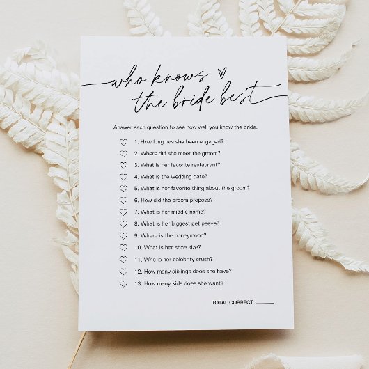 花嫁のブライダルゲームを知っているエバーリー最高のー 招待状