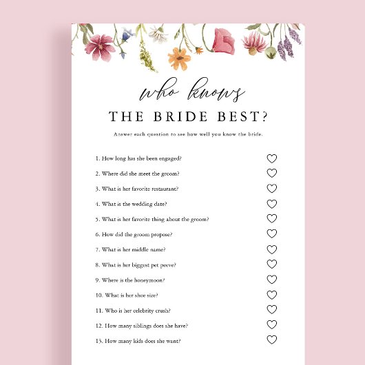 花嫁のブライダルゲームを知っている最高の野花