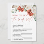 花嫁のブライダルゲームを知っている赤最高の冬 招待状 (正面)