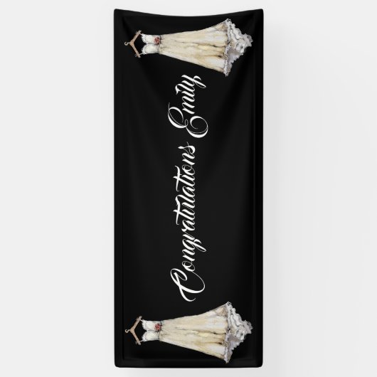 花嫁のブライダルシャワーのウェディングドレスのパーティーはカスタマイズ 横断幕 (縦)