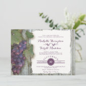 花嫁のブライダルシャワーの素朴な国のワインのブドウ園 招待状 (スタンド正面)