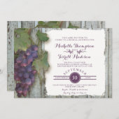 花嫁のブライダルシャワーの素朴な国のワインのブドウ園 招待状 (正面/裏面)