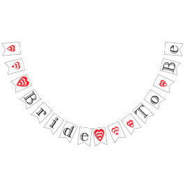 花嫁のブライダルシャワーの装飾：黒、白、赤 バンティングフラッグ