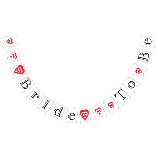 花嫁のブライダルシャワーの装飾：黒、白、赤 バンティングフラッグ (全)