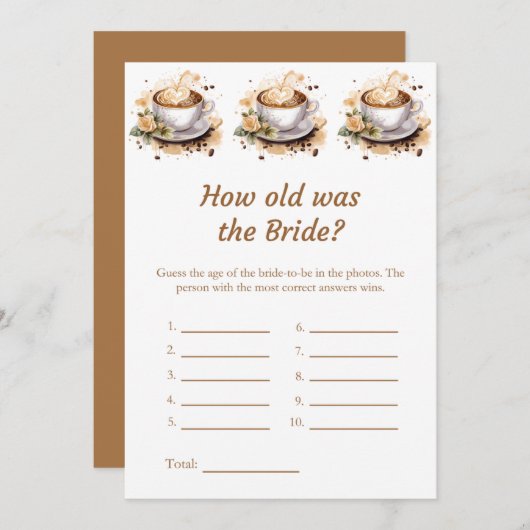 花嫁のブライダルシャワーカード 招待状 (正面/裏面)