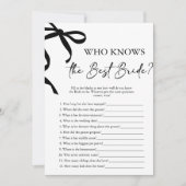 花嫁のブライダルシャワーゲームを知っ最高のたおじぎ 招待状 (正面)