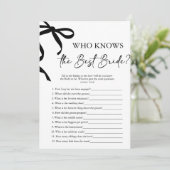 花嫁のブライダルシャワーゲームを知っ最高のたおじぎ 招待状 (スタンド正面)