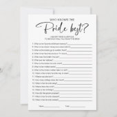 花嫁のブライダルシャワーゲームを知っ最高のている 招待状 (正面)