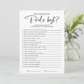 花嫁のブライダルシャワーゲームを知っ最高のている 招待状 (スタンド正面)