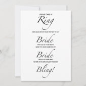 花嫁のブライダルシャワーゲームカード 招待状 (正面)