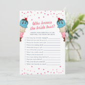 花嫁のブライダルシャワーゲーム最高のを知っている人 招待状 (スタンド正面)
