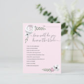 花嫁のブライダルシャワーゲーム 案内ポストカード (スタンド正面)