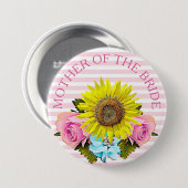 花嫁のブライダルシャワーボタンの母 缶バッジ (正面&裏面)