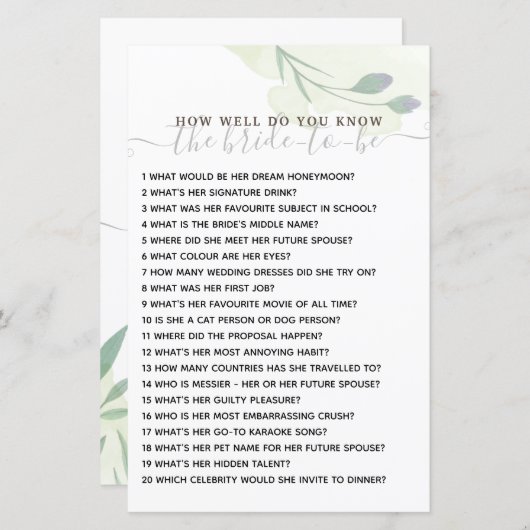 花嫁のブライダルシャワー (正面/裏面)