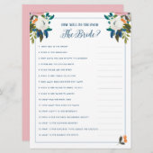 花嫁のブライダルシャワー 招待状 (正面/裏面)