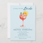 花嫁のブルーブライダルシャワーの招待状に乾杯 招待状 (正面)
