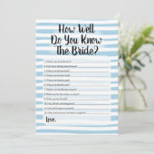 花嫁のブルーホワイトを知ってるかストライプ 招待状 (スタンド正面)