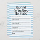 花嫁のブルーホワイトを知ってるかストライプ 招待状 (正面/裏面)