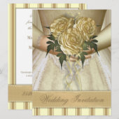 花嫁のブーケ（アイボリー） ウェディング - 拡大 招待状 (正面/裏面)
