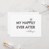 花嫁のプロポーザルのフラットカードの後に幸せに カード (正面/裏面インサイチュ)