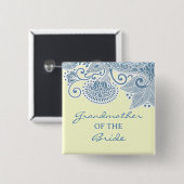 花嫁のボタンビクトリアンの結婚祖母 缶バッジ (正面&裏面)