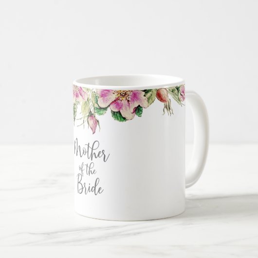 花嫁のマグのヴィンテージのEglantineの花の母 コーヒーマグカップ (正面右)