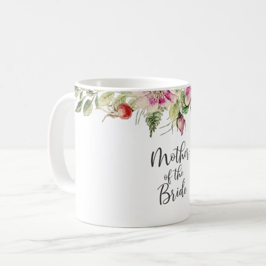 花嫁のマグのヴィンテージのEglantineの花の母 コーヒーマグカップ (正面左)