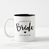 花嫁のマグの父はあなたの日付を個人化します ツートーンマグカップ (左)