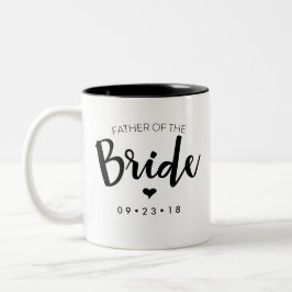 花嫁のマグの父はあなたの日付を個人化します ツートーンマグカップ