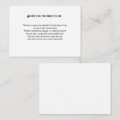 花嫁のミニマルブライダルシャワー要求レシピ エンクロージャーカード (正面/裏面)