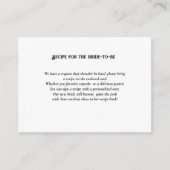 花嫁のミニマルブライダルシャワー要求レシピ エンクロージャーカード (正面)