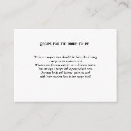 花嫁のミニマルブライダルシャワー要求レシピ エンクロージャーカード
